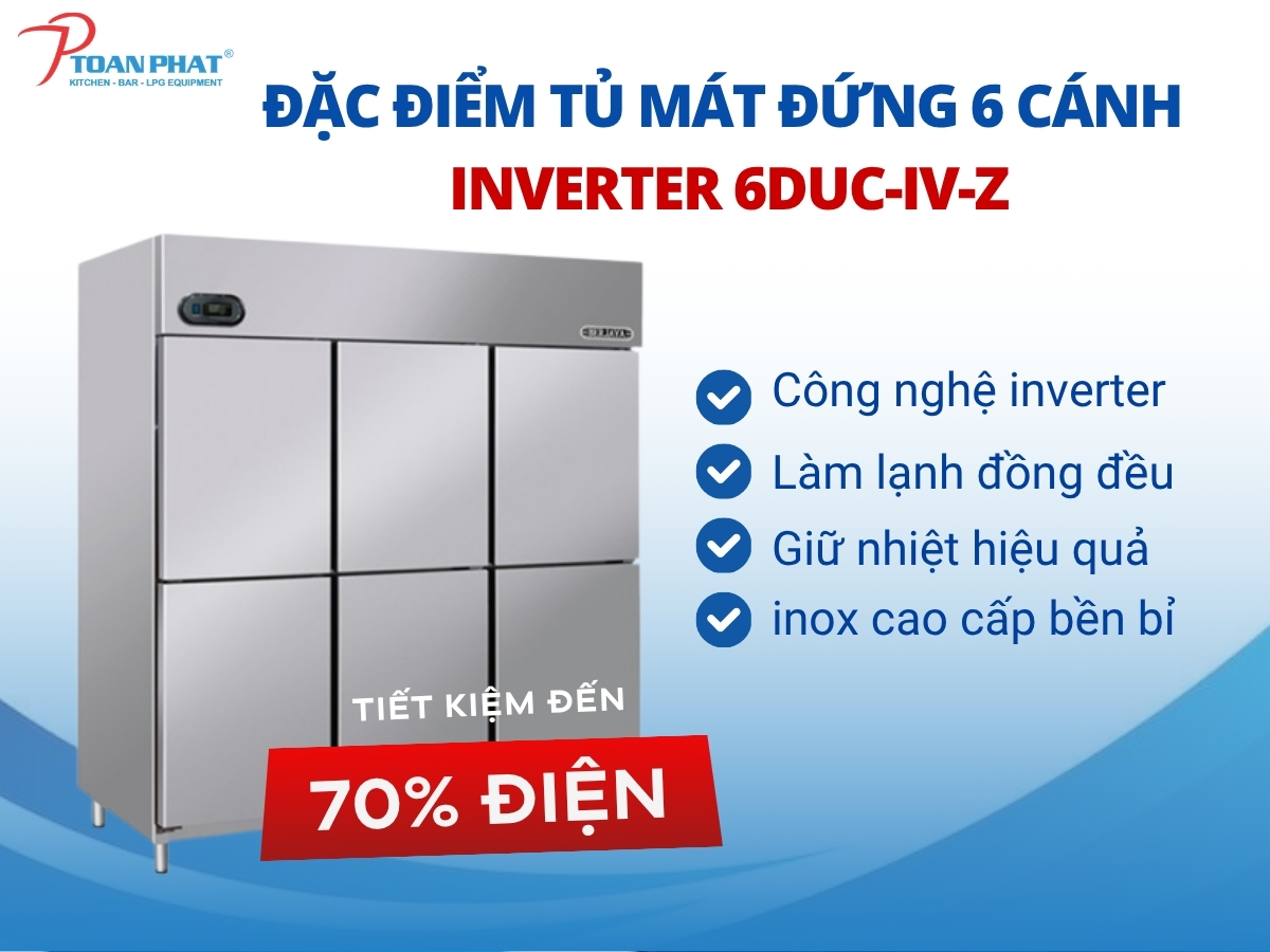 Đặc điểm nổi bật của tủ mát đứng 6 cánh Inverter 6DUC-IV-Z BERJAYA