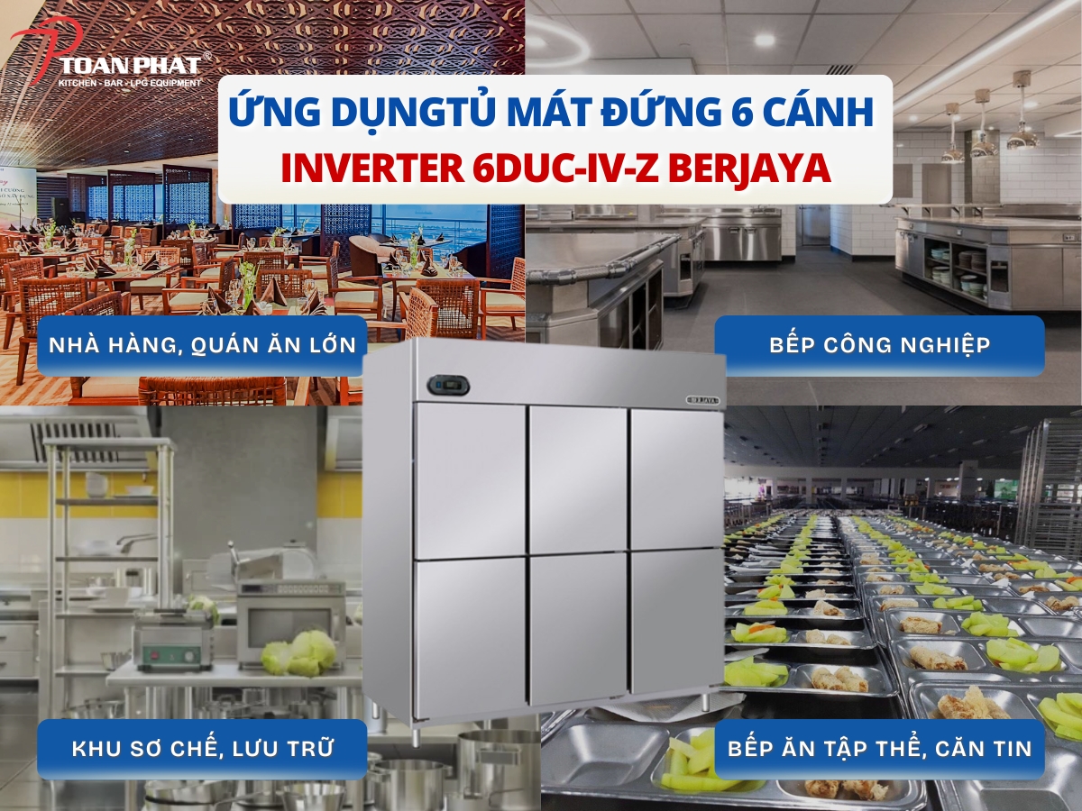Ứng dụng tủ mát đứng 6 cánh Inverter 6DUC-IV-Z BERJAYA