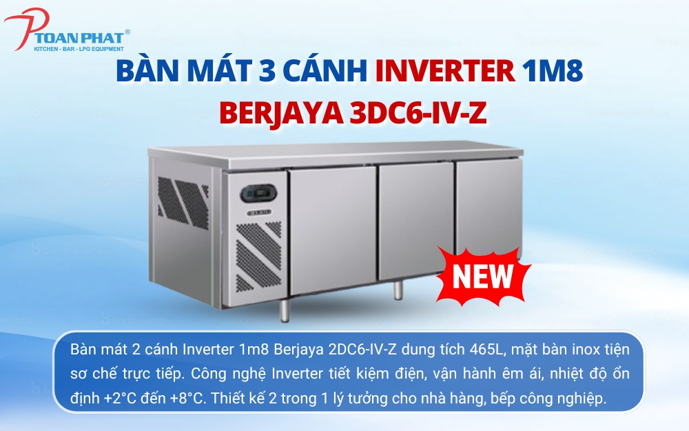 BÀN MÁT 3 CÁNH INVERTER 1M8 BERJAYA 3DC6-IV-Z 2 Bàn mát 3 cánh Inverter 1m8 Berjaya 3DC6-IV-Z
