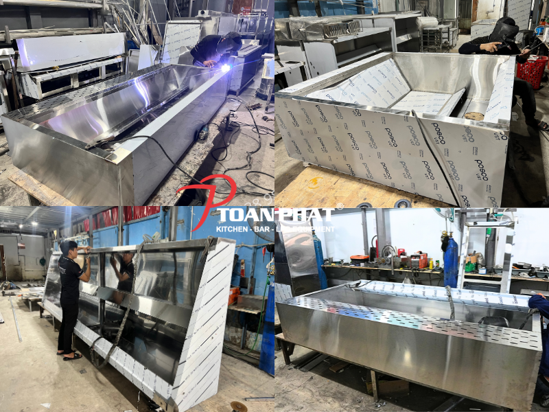 CHỤP HÚT KHÓI DẠNG VÁT 10 Sản xuất chụp hút khói inox tại xưởng Toàn Phát