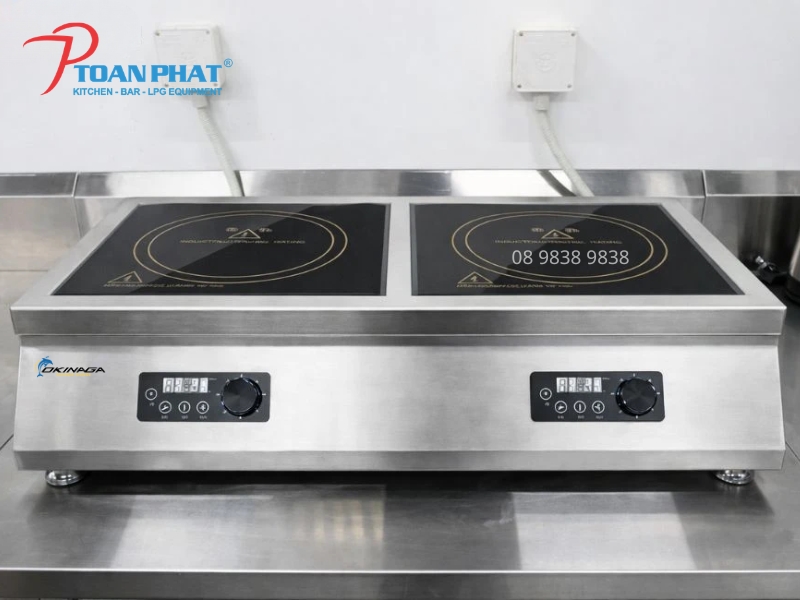 Bếp âu điện từ đôi để bàn Okinaga sử dụng cho bếp Âu chuyên nghiệp