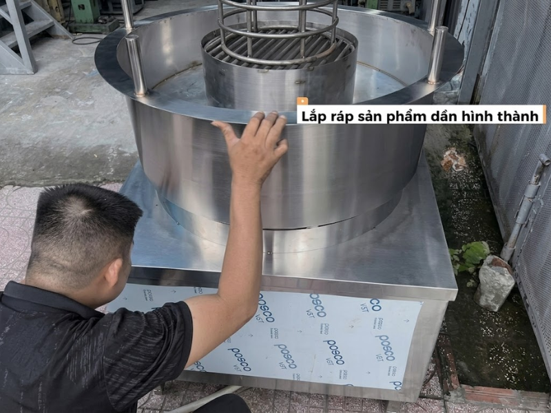 BẾP NƯỚNG XOAY INOX 11 Kĩ thuật kiểm tra hoàn thiện bếp nướng xoay inox