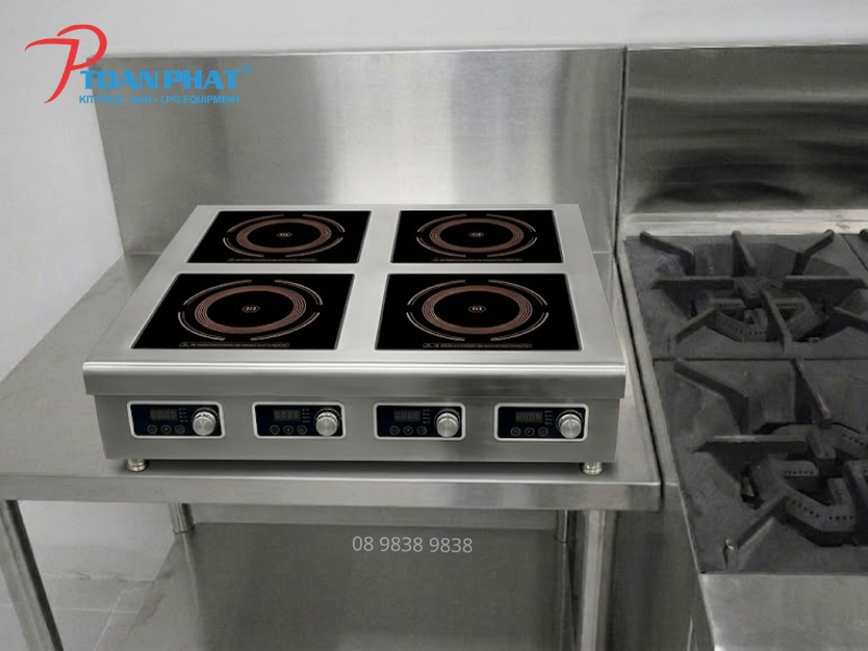 Bếp âu điện từ 4 họng để bàn Okinaga vận hành ổn định, tiết kiệm chi phí
