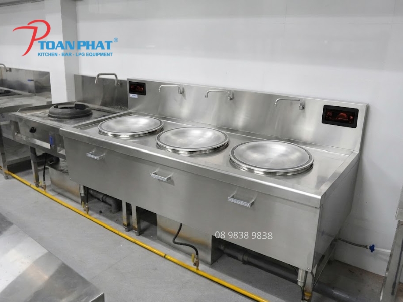 Bếp á điện từ ba họng 12kW Okinaga tiết kiệm điện và hiệu suất cao