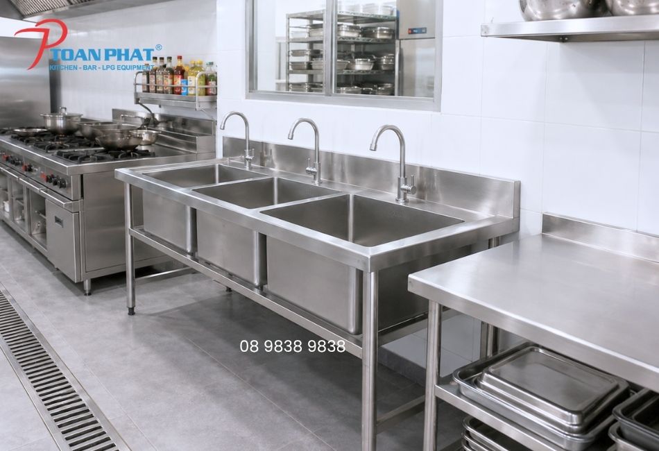 Ứng dụng thực tế chậu rửa inox ba