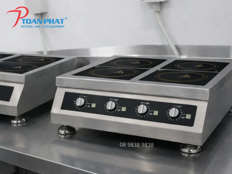 Lưu ý vận hành bếp âu điện từ 4 họng để bàn Okinaga trong bếp công nghiệp