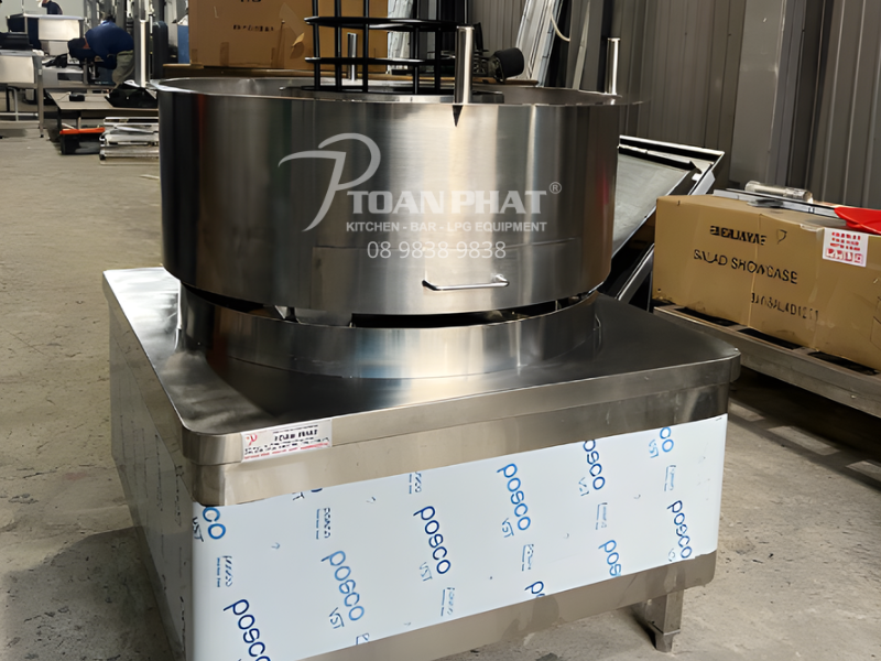 BẾP NƯỚNG XOAY INOX 5 Thân bếp inox công nghiệp dạng tròn, chống gỉ sét, dễ vệ sinh