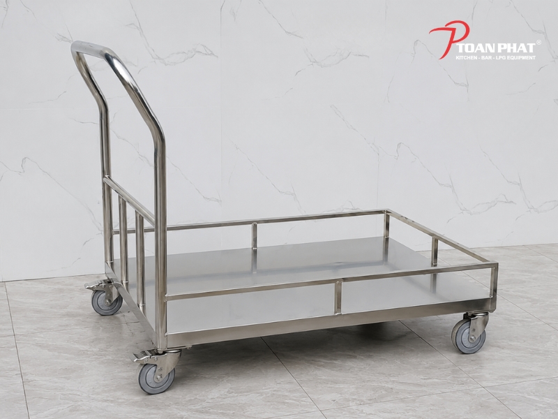 XE ĐẨY INOX 1 TẦNG 2 Xe đẩy inox 1 tầng