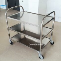 Xe đẩy inox 3 tầng