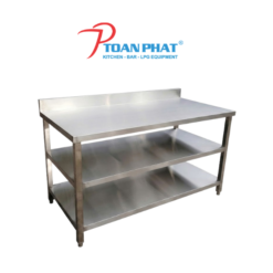 Bàn inox 3 tầng có gáy
