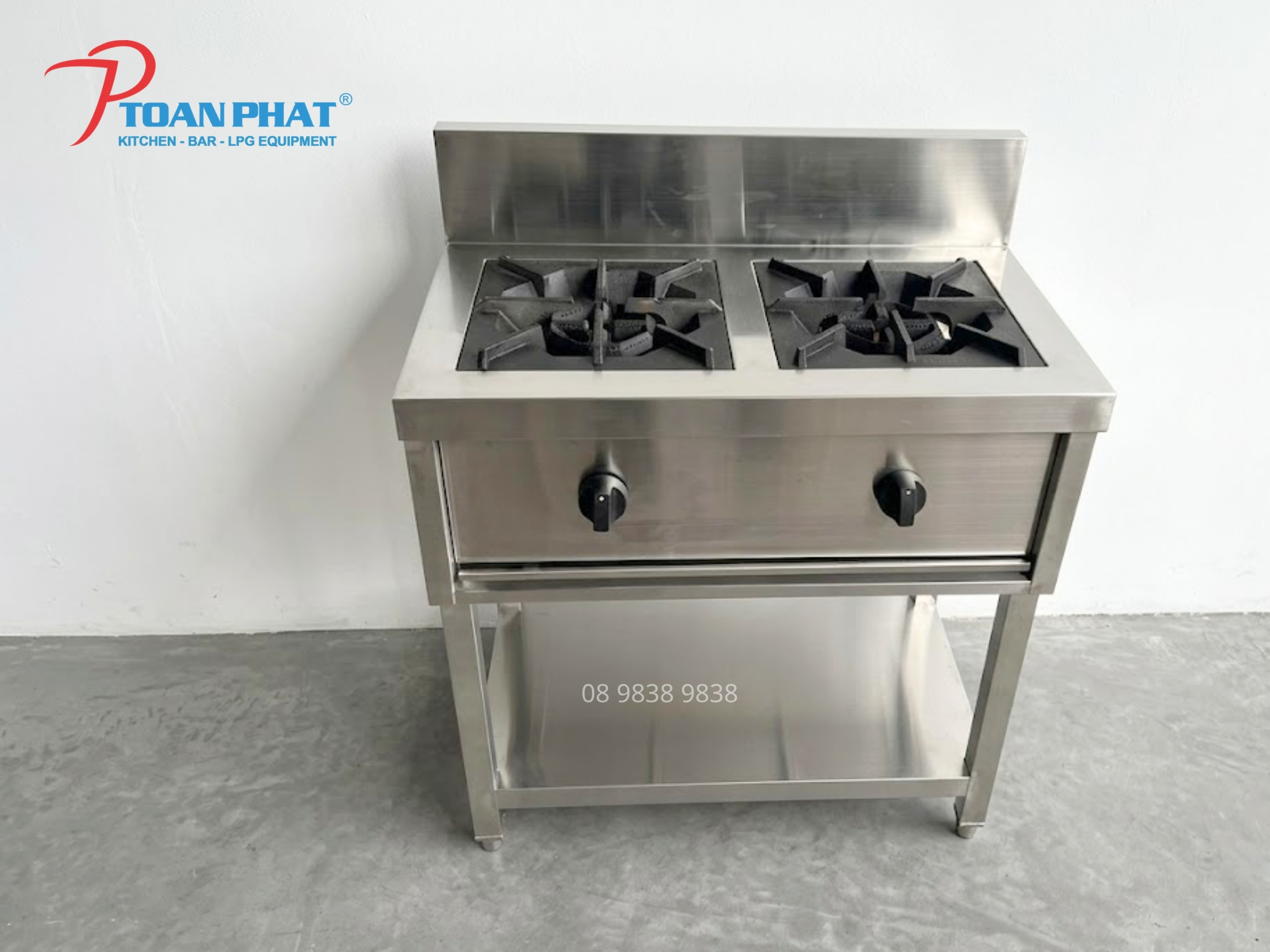 Thân bếp Âu 2 họng inox 304 chống gỉ sét