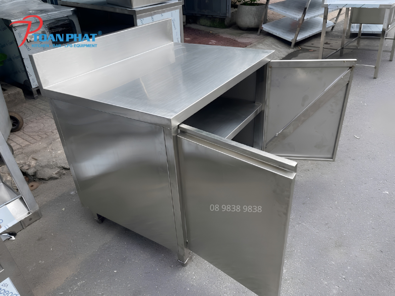 Thân tủ inox 304 Posco chống gỉ bền bỉ cho bếp công nghiệp