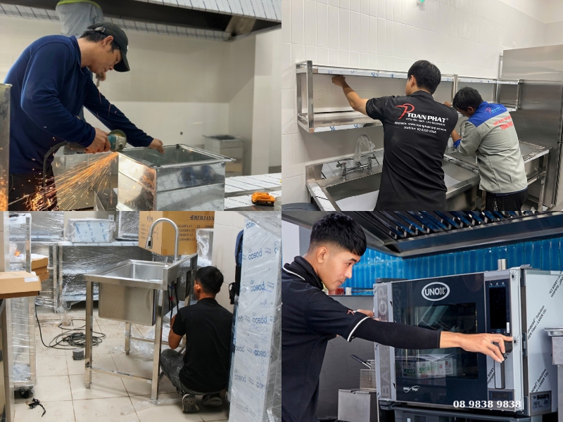 Thiết Kế Bếp Cho quán Cafe - Bánh: Quy Trình Setup & Thiết Bị Tối Ưu 16 Thi công lắp đặt thiết bị