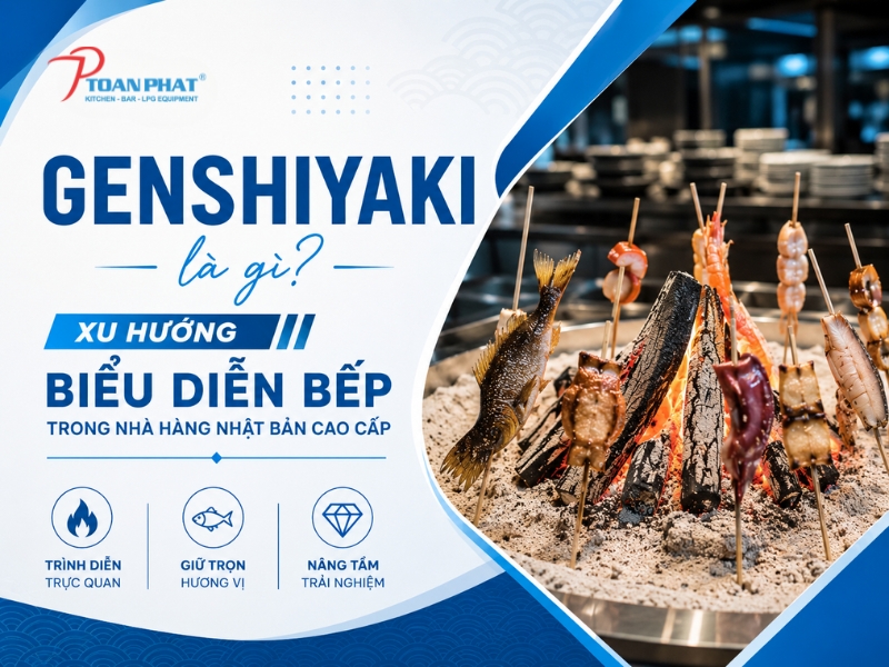 Genshiyaki là gì? Xu hướng biểu diễn bếp trong nhà hàng Nhật Bản cao cấp