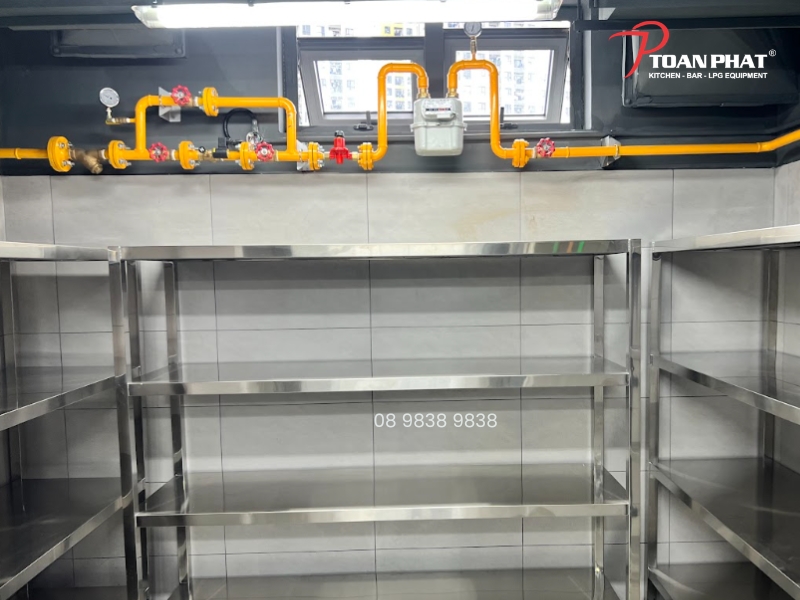 Thiết kế thi công bếp 200 suất ăn cho nhà hàng, quán ăn 7 Hệ thống gas công nghiệp