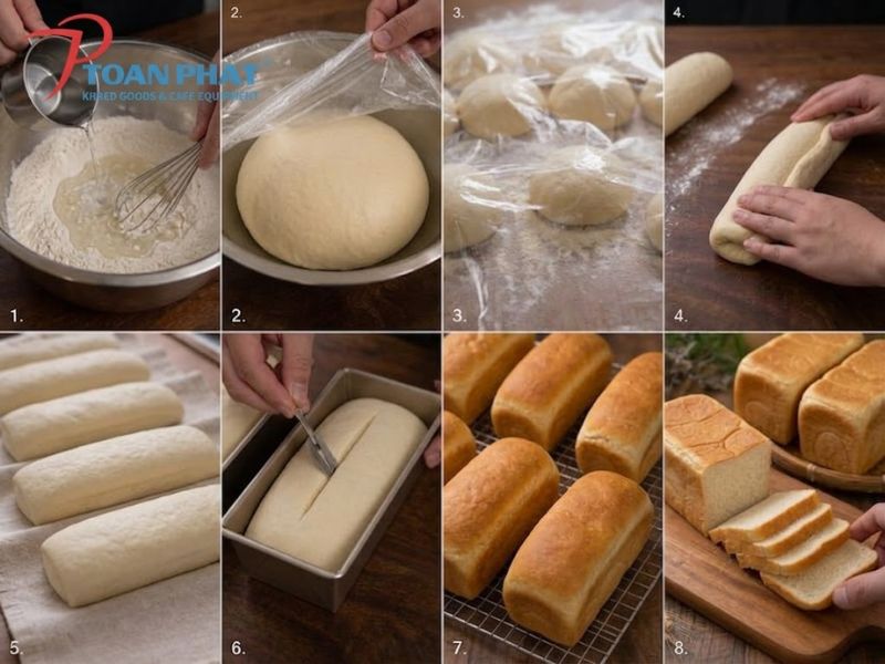 Top 7 Công thức làm bánh mì bằng lò nướng công nghiệp 5 Các bước làm bánh mì sandwich bằng lò nướng công nghiệp