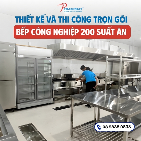 Thiết kế thi công bếp 200 suất ăn cho nhà hàng, quán ăn 1 Thiết kế thi công bếp 200 suất ăn cho nhà hàng, quán ăn