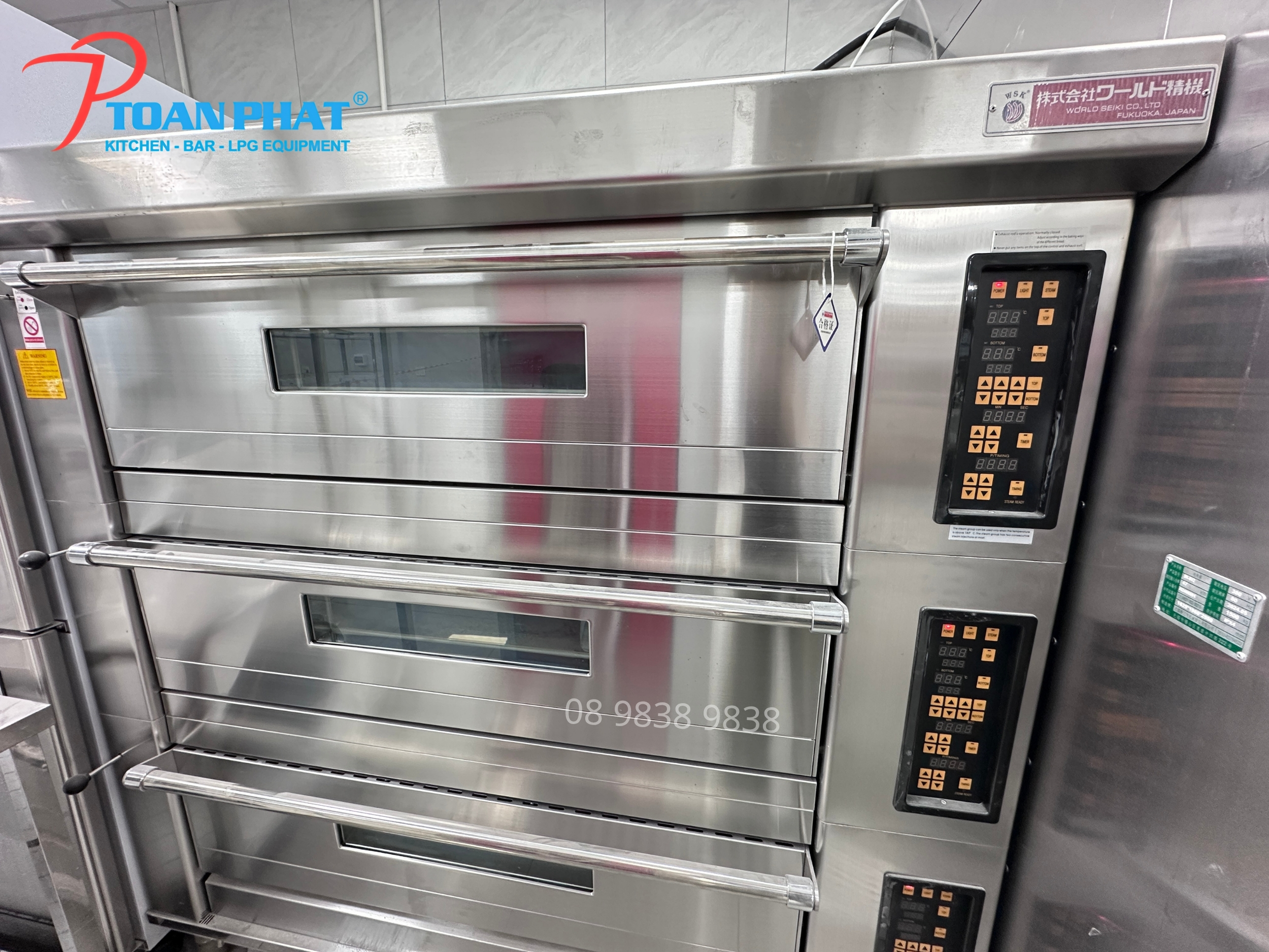 Lò nướng điện 3 tầng World Seiki JE23T-R nhiệt độ lên đến 300°C