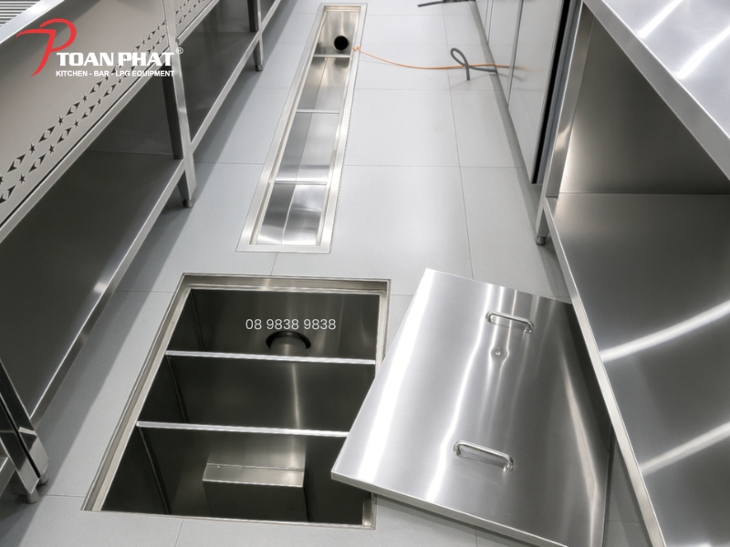 THI CÔNG BỂ TÁCH MỠ INOX CÔNG NGHIỆP TRỌN GÓI 11 Bể tách mỡ inox âm sàn