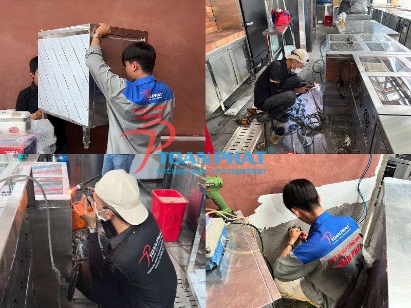TOÀN PHÁT THIẾT KẾ & THI CÔNG BẾP NHÀ HÀNG ESTA SAIGON 16 Toàn Phát thi công lắp đặt khu bếp nhà hàng Esta Saigon theo đúng bản vẽ kĩ thuật