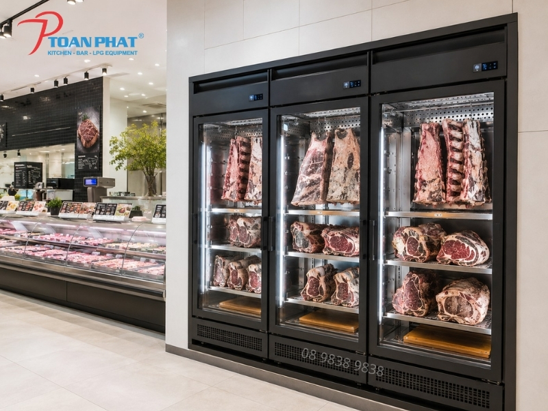 TỦ Ủ KHÔ DRY AGED DA900S OKINAGA 6 Tủ có thể lắp đặt độc lập hoặc thiết kế âm tường theo mặt bằng