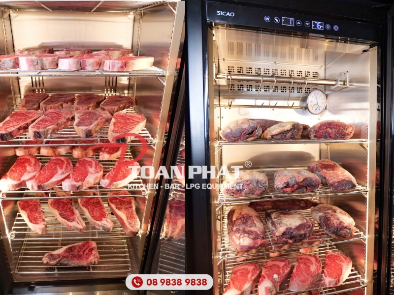 TỦ Ủ KHÔ DRY AGED DA600S OKINAGA 6 Tủ ủ khô công nghiệp được sử dụng phổ biến tại nhà hàng, steakhouse, khách sạn và bếp chuyên nghiệp