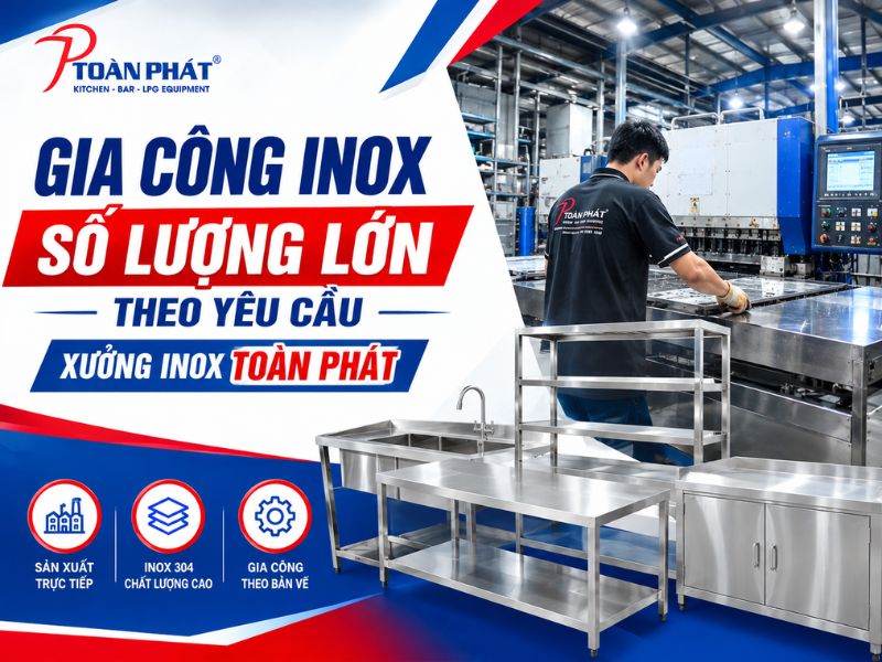 Gia công inox số lượng lớn theo yêu cầu - Xưởng inox Toàn Phát