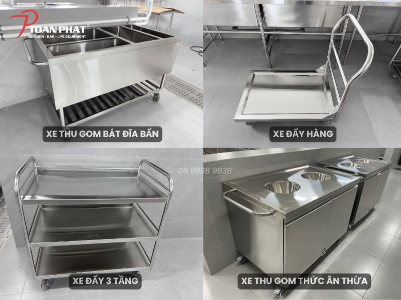 Các mẫu xe đẩy inox công nghiệp sản xuất theo yêu cầu | Toàn Phát 1 Các mẫu xe đẩy inox công nghiệp sản xuất theo yêu cầu