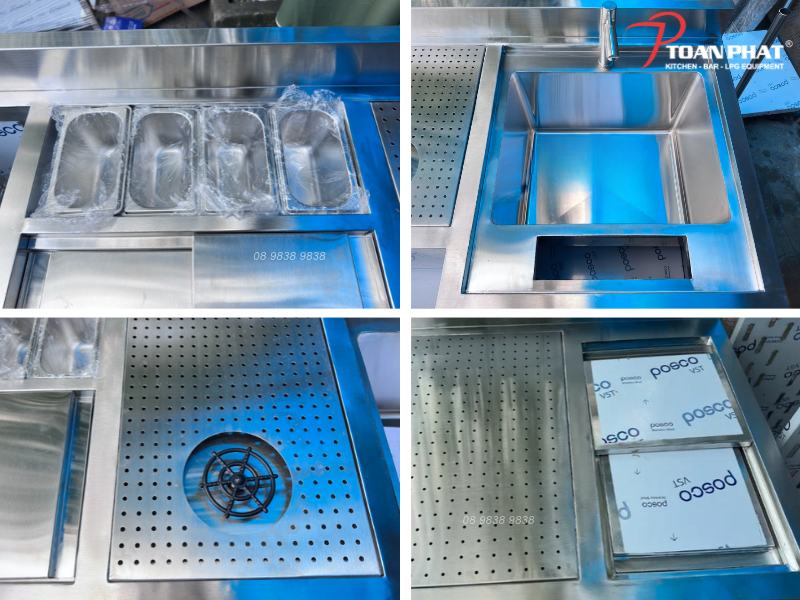 Cấu tạo và chất liệu của quầy pha chế inox công nghiệp