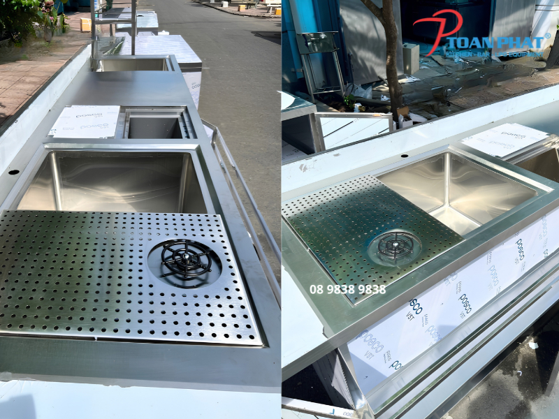 Quầy pha chế inox cho mô hình chuỗi