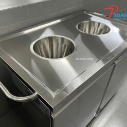 XE THU GOM THỨC ĂN THỪA INOX 304 - THIẾT KẾ THEO YÊU CẦU 11 Toàn Phát gia công xe thu gom thức ăn thừa inox 304 theo kích thước yêu cầu