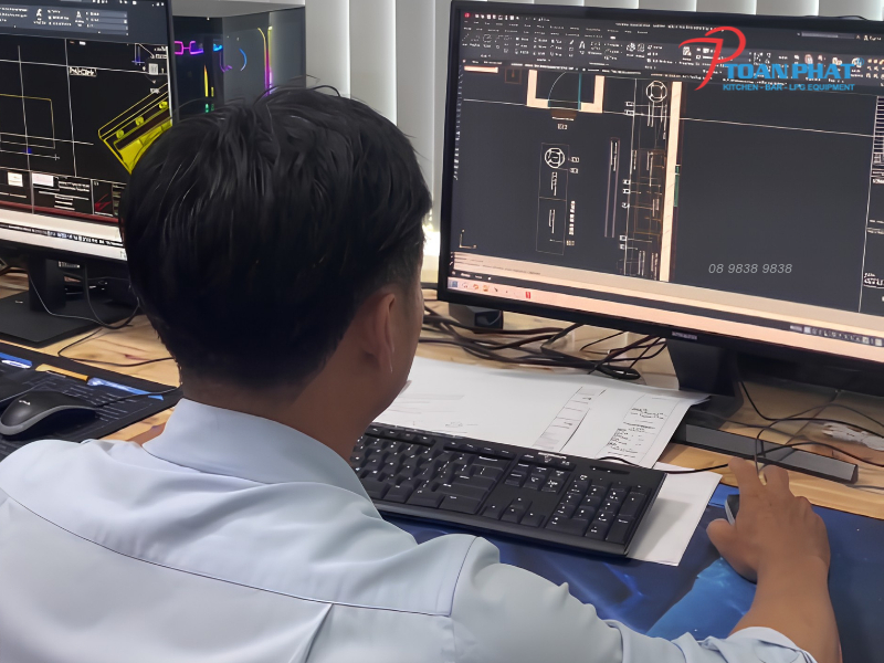 Mặt bằng 50m², 100m² hay 300m² nên chọn mô hình bếp nào? 15 Lên bản vẽ bố trí thiết bị 2D/3D