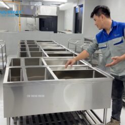 XE THU GOM BÁT ĐĨA BẨN INOX 304 - THIẾT KẾ THEO YÊU CẦU 12 Toàn Phát gia công xe thu gom bát đĩa bẩn inox 304